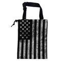 KXWQTRDD Car Garbage Bag Black and White American Flag Hanging Canvas Car Trash Bag Drawstring Car Back Seat Organizer for Car Back Front Seat Console with Adjustable Buckle