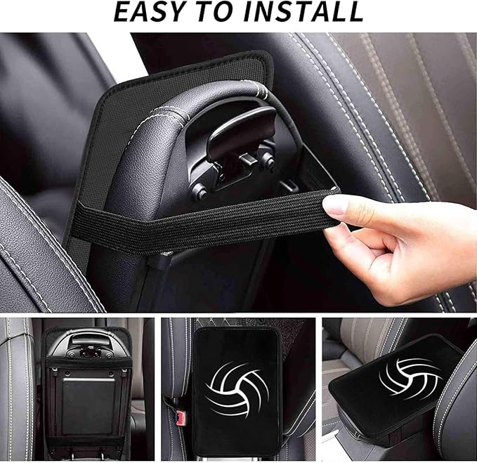 Volleyball Car Center Console Cushion Pad Auto Center Console Cover Car Handrail Box Cushion Waterproof Car Armrest Seat Box Cover for Car Truck Rv SUV and Many Vehicles