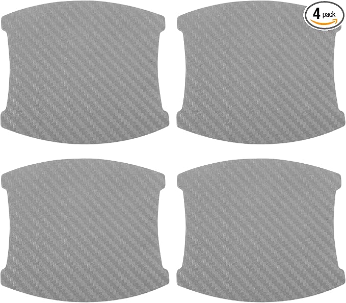 3D Car Door Handle Scratch Protector, 84x94mm Removable Magnetic Car Door Handle Protective Film Grey, 4 Pcs