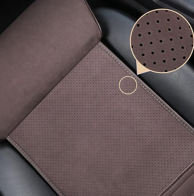 JUPENG Car Seat Leg Extender Cushion, Memory Foam Under Thigh Leg Support Pillow with Strap, Non-Slip Base & Removable Washable Cover for Driver Seat and Office Chair, Universal Comfort Pad (Brown)