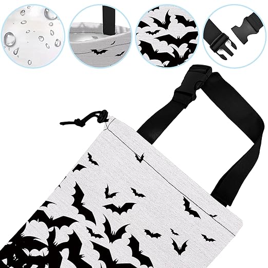 Car Trash Bag Hanging Abstract Black Bat Car Trash Can Waterproof Garbage Bag Hanging for Car Back Seat