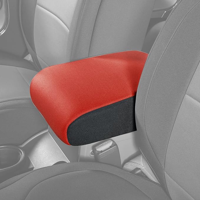Diver Down Neoprene Center Console Cover - Fits Jeep 2007-2018 JK JKU Wrangler - Cushioned Armrest Cover - Doesn't Burn Your Elbow - Tight Custom Fit - Comfortable Foam Armrest Pad (07-10 Red)