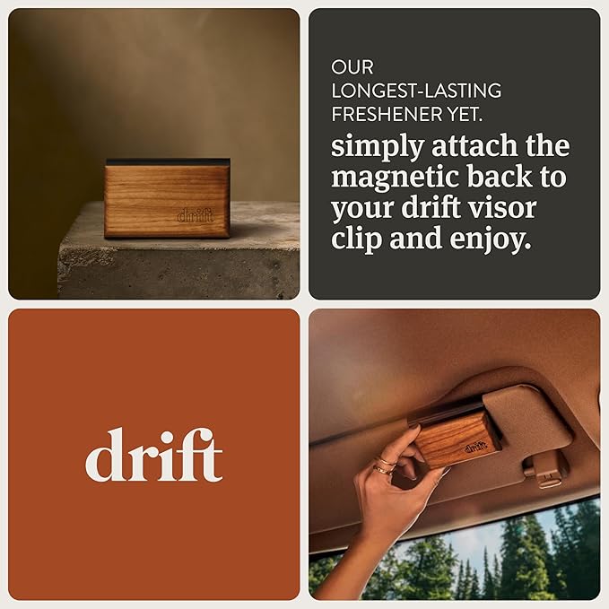 Drift Car Air Freshener Starter Kit - Wooden Deodorizer - Vehicle Odor Remover - Auto Scent Diffuser - Long-Lasting Car Freshening - Variety 3 Pack