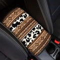 Browm Cow Aztec Auto Center Console Armrest Pad Dustproof Car Center Console Cover Seat Box Cover Cushion Aztec Car Accessories Decor for Sedan, Van, SUV, Truck