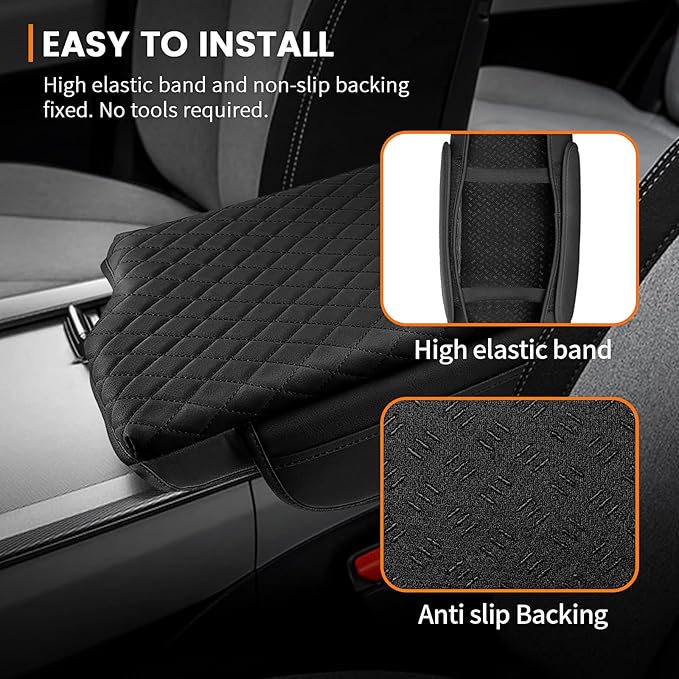 Custom Fit for Center Console Cover Palisade 2019-2024 2025 2026 Armrest Cover Center Console Pad Interior Accessories Car Armrest Seat Box Cover Protector with Pockets Storage Bag