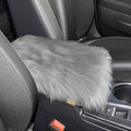 wuyaoyao Furry Car Armrest Cover, 12.1"×6.4" Soft Plush Car Center Console Cover, Winter Warm Fluffy Arm Rest Cover for Car, Auto Armrest Box Cover Protector, Universal Middle Console Pad (Gray)