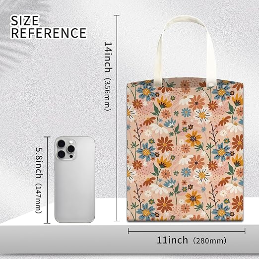 AUEKLLW Car Trash Can, Hanging Garbage Bin for Men and Women, Cute Car Organizer and Storage Bag, Canvas Vehicle Trash Can Bag Easy-to-Install Cute Orange Floral