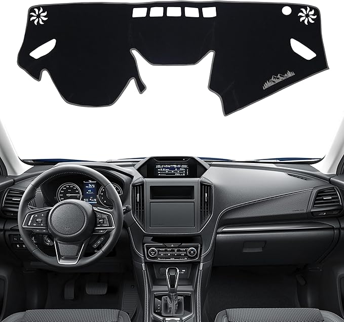 Dash Cover for Subaru Forester Accessories 2019-2022 2023 2024 Dashboard Cover Mat Pad UV Rays Reflection Carpet Protector Sunshield Custom Fit Foldable Interior Decoration, Gray Trim