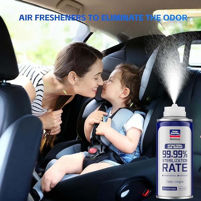 Glodway Car Air Freshener Spray,Deodorizer Odor Eliminator Remover Fogger,Long Lasting Cedar Cologne Scent,6 Ounce(Pack of 3)