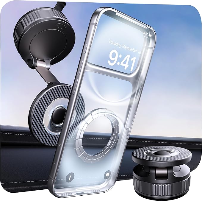 Vacuum Magsafe Car Phone Holder [120+ LB Strongest Suction & 3000gf Strongest Magnetic] 360° Adjustable Magnetic Car Phone Mount, Phone Holders for Your Car for iPhone 17 Pro Max 16 15 14 13 12 Plus