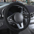 14 inch Black Suede Steering Wheel Cover, Breathable Non-Slip Sweat-Proof Wear-Resistant No Pilling, Warm in Winter and Cool in Summer