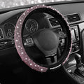 Skechers Women’s Bling Steering Wheel Cover, Velvet with Sparkly Crystal Rhinestones, Stylish Car Interior Gift, Universal Fit 14" 1/2-15" for Cars, SUVs, Trucks, Pink Diamond
