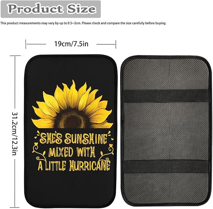 Biyejit Car Center Console Armrest Cushion Cover Pad Car Interior Decor Accessories Universal Fit for Sedan, Truck, SUV
