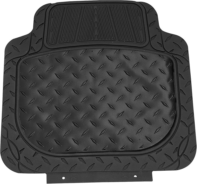 FH Group Automotive Floor Mats - Heavy-Duty Metallic Rubber Floor Mats for Cars, Universal Fit Full Set, Climaproof Floor Mats, Trimmable Floor Mats for Most Sedan, SUV, Truck Floor Mats Black