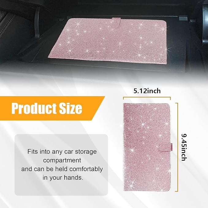 Kewucn Car Registration and Insurance Holder, Leather Auto Glove Box Organizer with Magnetic Shut, Vehicle Compartment Accessories Case for Cards, Driver License & Essential Documents