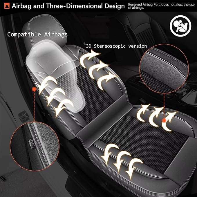 DISUTOGO Full Set Seat Covers Fit for Nissan Murano 2011-2025 2026 Waterproof Faux Leather Automotive Cushion Protector Car seat Covers Compatible Airbag(5 Seats, Grey)