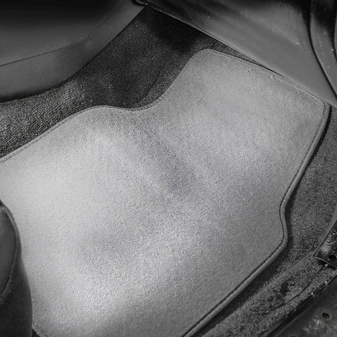 FH Group Car Floor Mats - Carpet Floor Mats for Cars, Universal Fit Automotive Floor Mats, All Purpose Car Floor Mats, Carpet Protector Mat for Most Sedan, SUV, Truck Floor Mats Gray