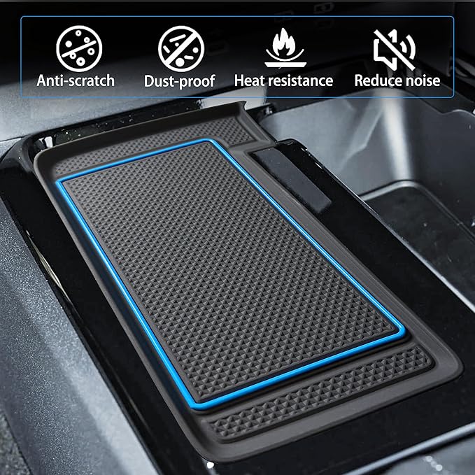 Wireless Charging Mat for 2025 2026 Toyota Camry Accessories Silicone Protective Pad Anti-Slip Center Console Phone Charger Pad Liners Anti-Scratch Heat Insulation Interior Decoration, Blue
