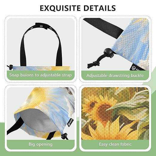 ALAZA Hanging Car Trash Bags Garbage Bag Trash Can for Back Seat Small Sunflower Train Washable Storage Bag Retractable 2 Pack