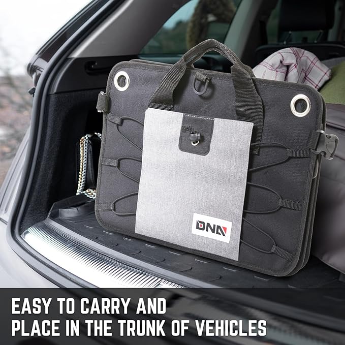 DNA Motoring Trunk Organizer for Car, 70L Large Capacity Foldable Trunk Organizer, Multi Compartment Car Trunk Organizer for Women Men, Grey, TOOLS-00420