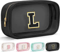 YOOLIFE Valentines Gifts for Girls Kids Makeup Bag Organizer Clear Toiletry Bags for Traveling Women Cosmetic Bags Birthday Gifts for 3 4 5 6 7 8 9 10 11 12 13 Year Old Girls Black Initial L