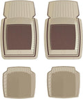 PantsSaver New Generation Car Mats – All-Weather, Heavy Duty, Waterproof, Anti-Slip Rubber Floor Liners for Cars, Trucks, SUVs, Minivans & More 4 Piece Set, Tan