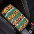 Leopard Car Center Console Cover Flower Printed Armrest Cover Pad Protector Decoration Soft Auto Center Console Pad Automotive Interior Accessories for Vehicle SUV Truck