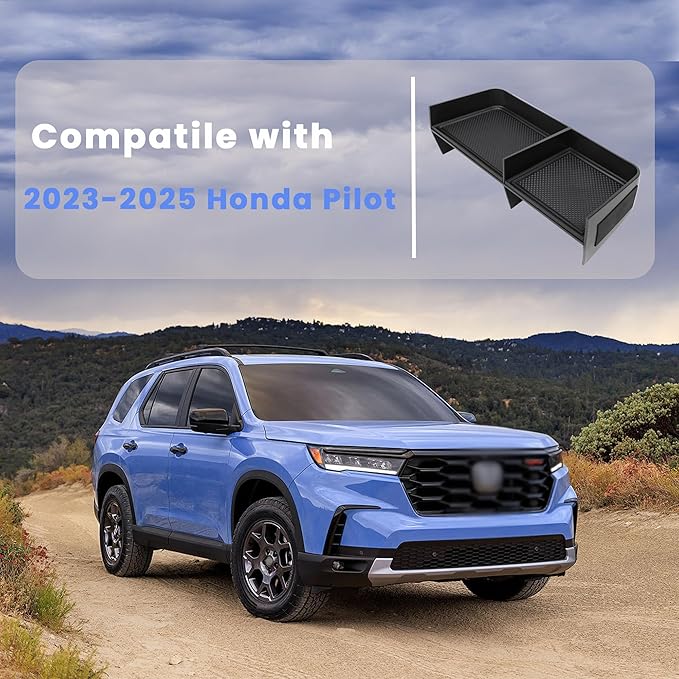 Neepiar Center Console Organizer Compatible with 2023 2024 2025 2026 Honda Pilot/ 2026 Honda Passport Secondary Storage Box ABS Material Insert Divider Interior Accessories