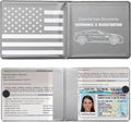 Ziciner Car Registration Insurance Holder, 2Pack Essential Auto Card Document Glove Box Organizer with Touch Fastener, Vehicle Interior Accessories Perfect for Most Car, Truck, SUV (Gray/Back Flag)