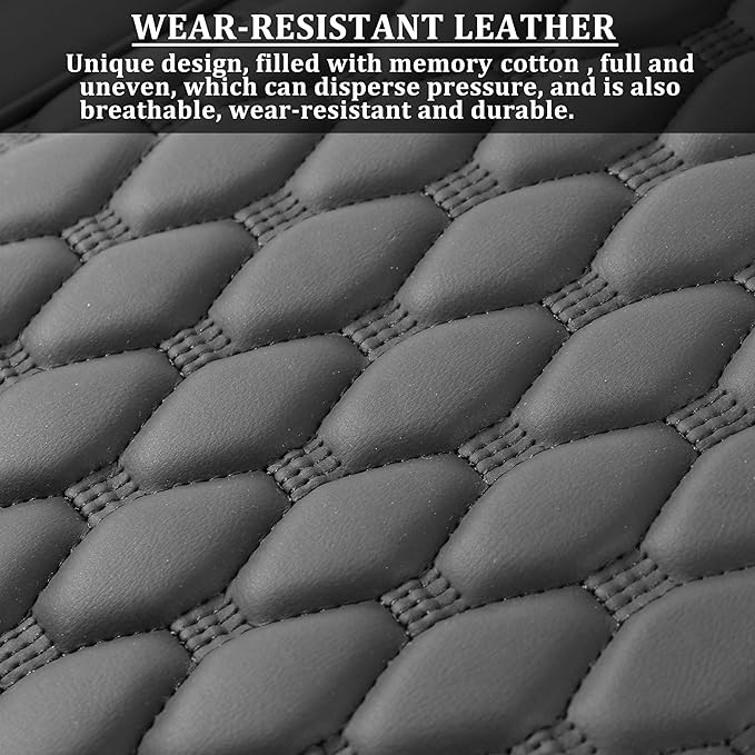 XUKEY Arm Rest Cover for Car Center Console Cover 12.6"×8.3" Leather Armrest Cushion Organizer with Storage Pocket Center Console Protector Arm Rest Pillow Pads for Most Cars, Trucks, SUVs (Black)