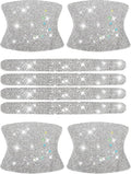 kingsea 8pcs Bling Car Door Handle Protector Stickers,Crystal Rhinestone Glitter Car Door Handles Cup Scratch Protectors Decals Universal (White)