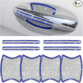 Mandark 8PCS Bling Car Door Handle Protector, Crystal Rhinestone Vehicle Door Bowl Protective Sticker, Glitter Anti-Scratch Auto Decor Decals Accessories, Universal for SUV, Sedan, Truck (Blue/White)