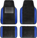 FH Group Automotive Floor Mats – Universal Fit Premium Carpet Car Mats with Driver Heel Pad, Full Set for Cars, SUVs & Trucks - Blue