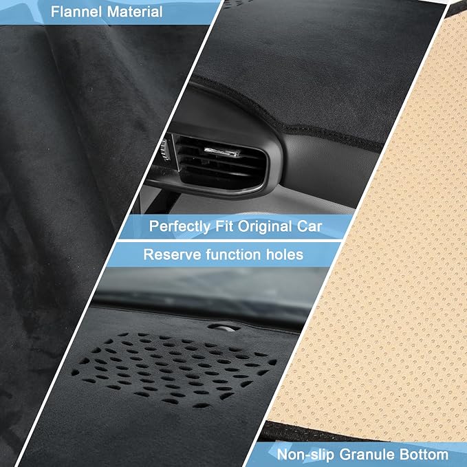 CZCGYDY Dashboard Cover Dash Mat Custom Fit for Ford Explorer 2020 2021 2022 2023,Non-Slip Flannel Interior Dash Cover for Explorer,Anti-Glare,Easy to Clean(Without HUD)