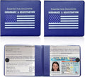Ziciner Car Registration Insurance Holder, 2Pack Essential Auto Card Document Glove Box Organizer with Touch Fastener, Vehicle Interior Accessories Perfect for Most Car, Truck, SUV (Blue/Blue Flag)