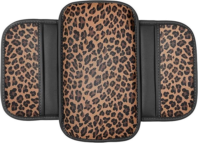 Forala Auto Center Console Pad PU Leather Car Armrest Seat Box Cover Protector Universal Fit (Brown)