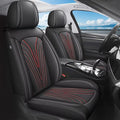 DISUTOGO Full Set Seat Covers Fit for Nissan Maxima 2011-2023 Waterproof Faux Leather Automotive Cushion Protector Car seat Covers Compatible Airbag(5 Seats, Red Line)