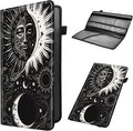 Car Registration and Insurance Holder, Leather Car Glove Box Organizer, Cool Car Accessories for ID, Driver's License Cards & Essential Document, business cards, Men&Women,Blacks Soon Moon Stars