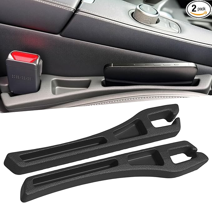 2PCS Car Seat Gap Filler, Crevice Blocker Stopper Between Vehicle Seat Console, Storages Phone Key Avoids Things Falling,Universal Fit Soft Foam Car Seat Gap Plug to Fill