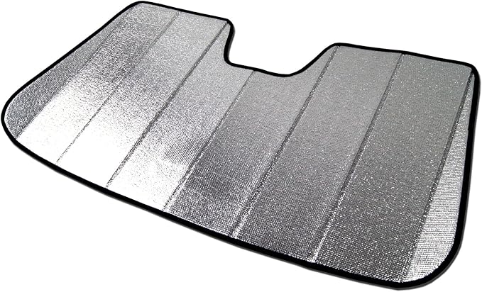 Custom Fit Car Sun Shade Windshield | Sun Visor | Car Window Shades | Fold Up Front Sunshade Visor | Compatible with Audi A4 S4 RS4 2009-2016 | CFS-009-S | Silver & Grey 1-pc Set
