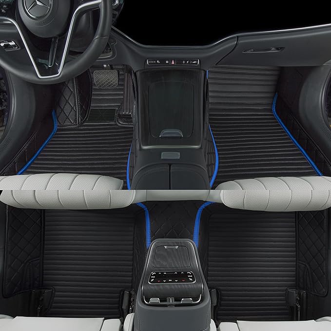 Luxury car Floor mats are for 99% of Vehicle Models,All Weather car Floor mats Provide Comprehensive Protection for Vehicles,Floor mats for car Personalized Customization! (2+1 BlackBlue)