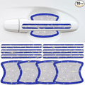 Gengki 10PCS Car Door Handle Bling Rhinestones Stickers, Gray Universal Auto Door Handle Safety Reflective Strips Blue White