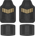BDK Beige Heavy Duty Front & Rear Rubber Floor Mats Universal Liners for Car SUV Van & Truck, All Weather Protection with Anti-Slip Nibs, Fit Contours of Most Vehicles