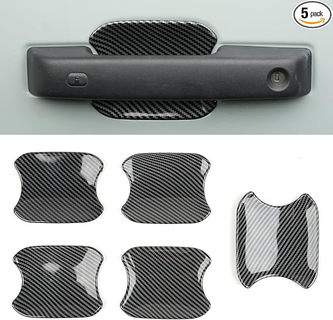 Car Door Bowl Scratch Protector for Ford Bronco, Exterior Door Handle Bowl Cover Protection Trim Accessories Compatible with Ford Bronco 2021 2022 2023 4 Doors, Carbon Fiber