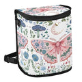 MNSRUU Car Trash Can with Lid, Butterfly Mushroom Flower Car Trash Bag Hanging Organizers and Storage for Front Back Seat, Leak-Proof Trash Bin