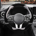 Furry Cute D Shaped Steering Wheel Cover, Soft Fluffy Short Plush Auto Accessories, Non-Slip Cold-Proof Sweat-Proof Colorfast, Universal 15 inch(Black with Gray)
