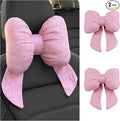 2PCS Cute Bow Car Headrest Pillow,Comfortable & Breathable Car Neck Pillows for Relief Neck Fatigue,Universal Head Rest Pillow for Cars Decoration as Birthday Gifts for Women,Girl (Pink/2PCS)