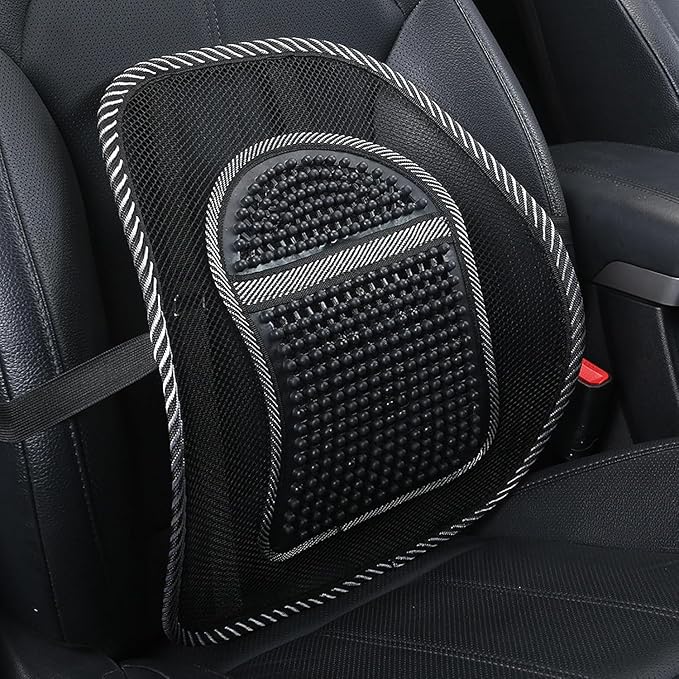 Mesh Lumbar Support for Honda CR-V Hybrid 2020-2025, Breathable Summer Car Back Cushion with Massage Beads Ergonomic Driving Seat Posture Corrector Pad