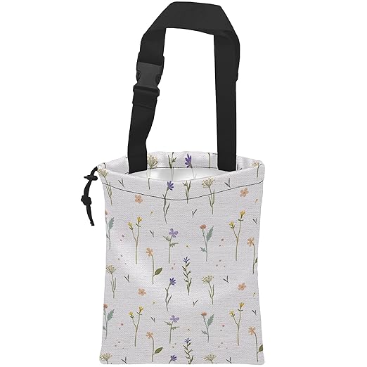 Car Trash Bag Wildflowers Car Garbage Bag Hanging Car Trash Can for Back Seat with Drawstring