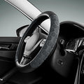 PIC AUTO Massage Steering Wheel Cover, Gray Football Pattern Material Spliced Leather Car Steering Wheel Protector, Car Interior Accessories, Universal Fit 14.5"-15.5" for Cars, Trucks, Van, SUV